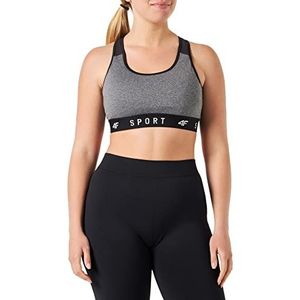 4F H4Z22-STAD350 sportbeha, middle grey melange, S voor dames, Grijs (Middle Grey Melange), S
