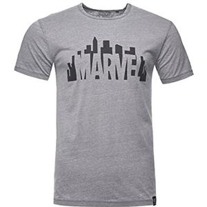 Recovered Heren T-Shirt Marvel City Logo - Shirt in grijs in maat S - XXL, grijs, S