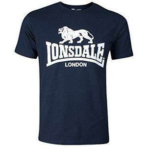 Lonsdale Logo T-shirt voor heren, marineblauw, groot