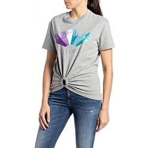 Replay Dames W3691 T-Shirt, M08 Grey Melange, XL