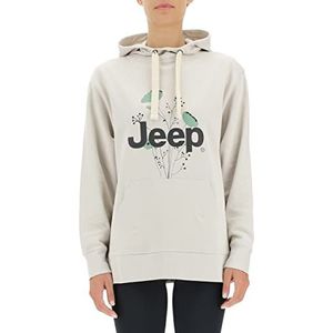 Jeep O102606-J863 J Oversize sweatshirt met capuchon botanical print J22W dames Light Graystone XL