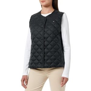 Tommy Hilfiger Dames LW DOWN GEQUILTED KRAAGLOZE VEST WW0WW43214 Vest, Zwart, M, Zwart (zwart), M