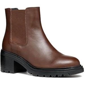 Geox D Damiana E enkellaarsjes voor dames, Dk Brown, 39 EU