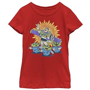 Disney Little, Big Pixar Toy Story Vintage Buzz Girls T-shirt met korte mouwen, rood, XS, Rot, XS