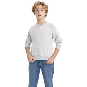 DeFacto jongens sweatshirt, Optic Lt.grey melange, 5-6 Jaar
