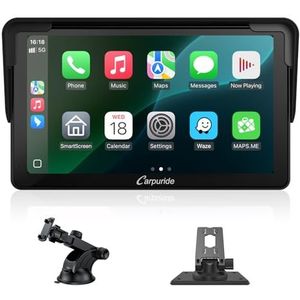 Carpuride V3 Draagbare Draadloze Carplay & Android Auto, 7 Inch 1080P HD touchscreen radio met BT 5.0, Mirror Link, lichtgevoelige ondersteuning Vrachtwagen RV Dashmontage