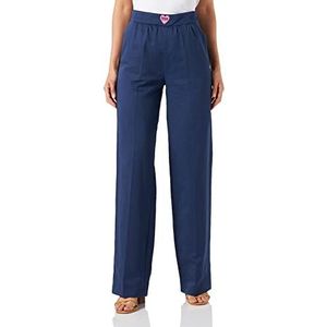 Love Moschino Palazzo Vrijetijdsbroek voor dames, Donkerblauw, 48