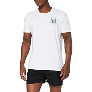 LVB Beachwear T-shirt met ronde hals Slub Cotton voor heren, Wit, XL