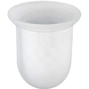 WENKO Glazen toiletborstelhouder, vervangende borstelhouder geschikt voor toiletborstels tot Ø 11 cm, wit