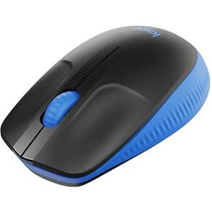 Logitech Wireless Mouse M190 - Groot symmetrisch gerond ontwerp, batterijlevensduur van 18 maanden met energiebesparende modus, nauwkeurige cursorbesturing en precies scrollen, breed scrolwiel - Blauw