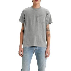 Levi's - CLASSIC POCKET TEE - T-shirt - MID TONE GREY HEATHE - 100% Katoen