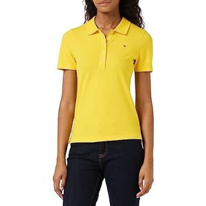 Tommy Hilfiger 1985 Slim Pique Polo Ss S/S Polo's dames, Levendig Geel, 3XL Grote maten Tall