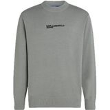Karl Lagerfeld Jeans Heren Logo Gebreide Trui Regular Fit, Grijs, XS