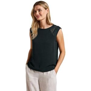 Street One Dames Top met mesh details in Groen, in size: 34