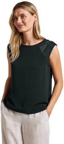 Street One Dames Top met mesh details in Groen, in size: 34