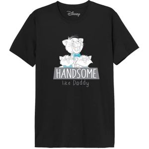Disney Heren T-Shirt ""Handsome Like Daddy"" MEDARISTS010, Zwart, Maat M, Zwart, M
