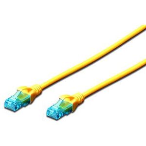 DIGITUS LAN kabel Cat 5e - 3m - RJ45 netwerkkabel - U/UTP niet afgeschermd - Compatibel met Cat-6 & Cat-5 - Geel