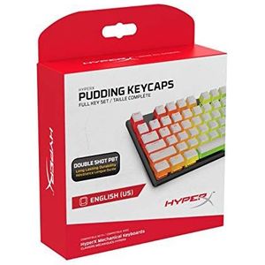 HyperX Pudding Keycaps - Volledige Key Set - PBT - Nederlands (VS) Layout Kleur: wit