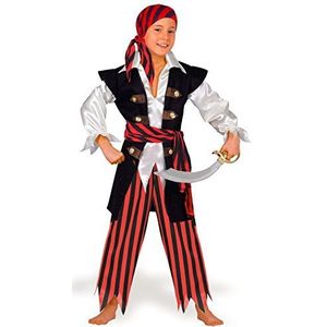 Ciao - Piratenkostuum kind (8-10 jaar), rood/zwart/wit, 10185,8-10