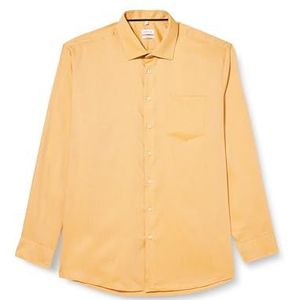 Seidensticker Herenoverhemd - regular fit - gemakkelijk te strijken - Kent-kraag - lange mouwen - 100% katoen, geel, 43