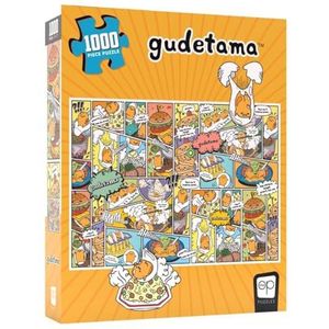 The OP USAopoly - Gudetama Puzzel: ""Amazing Egg-Ventures"" - Puzzel met 1000 stukjes - Met een collage van Sanrio's Gudetama tekenfilmserie - Eindformaat 49 x 68 cm - Leeftijd 8+ - Engels