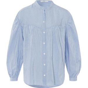 BRAX Dames Style Viv Cotton/Viscose Stripe Blouse, Soft Blue., 40