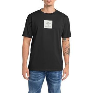 Replay Heren T-shirt Regular Fit, 098 Black, 3XL