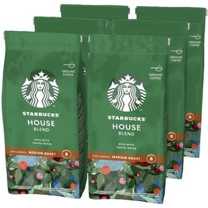 STARBUCKS House Blend, Medium Roast, Gemalen Filterkoffie 200g (6 Zakken)