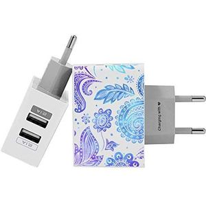 Gocase Purple Wall Charger | Dual USB-oplader | Compatibel met iPhone 11 Pro Max XS Max X XR Samsung S10 + Huawei P30 P20 LG Sony | Voeding wit 1 A / 2.1 A