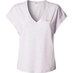 Pepe Jeans - Andy - T-shirt - Lila/Wit - V-hals - Kwartmouw