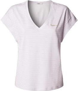 Pepe Jeans - Andy - T-shirt - Lila/Wit - V-hals - Kwartmouw
