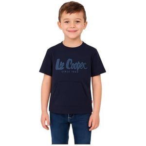 Lee Cooper, T-shirt, jongens, meisjes, (4-14 jaar), poloshirt, tanktop, overhemd, bedrukt, kleding, uniseks, kinderen, sport, ademend, model LCN61 TS B S3-8A, Marineblauw, 8 Jaar