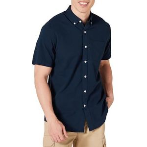 Amazon Essentials Regular-fit korte mouw Pocket Oxford Shirt Knop, Navy, S