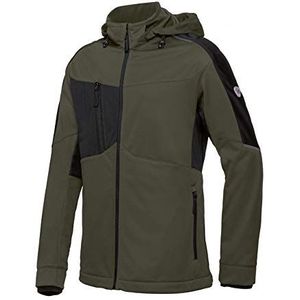 BP 1830-992-7332-2XLn opstaande kraag softshell jas voor heren, ritssluiting, 100% polyester, olijf/zwart, 2XLn maat