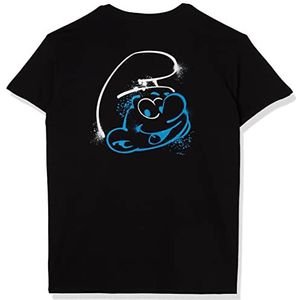 Les Schtroumpfs MesmURFTS002 T-shirt voor heren, zwart, maat M, zwart., M