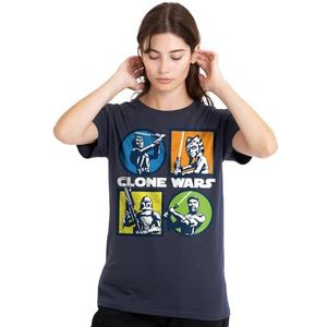 Star Wars Clone Wars Grid dames T-shirt, diep marineblauw, klein, Diepe marine, S