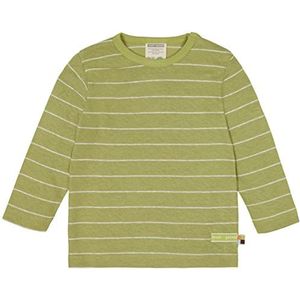 loud + proud Uniseks kindergestreept met linnen, GOTS-gecertificeerd shirt, Avocado., 62/68 cm