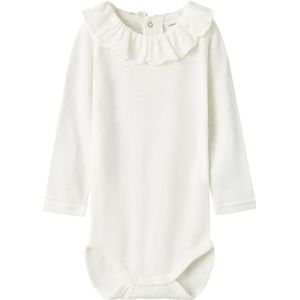 NAME IT Nbfwang Wool Rib Ls Body W/Collar, wit, 56 cm