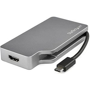 Brodit USB C Multiport Adapter - Space Gray - USB-C naar VGA/DVI/HDMI/mDP - 4K USB C Adapter - USB C naar HDMI Adapter