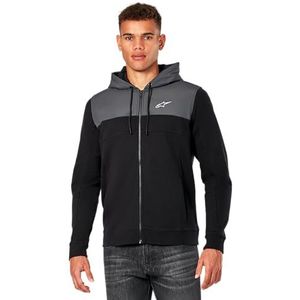 Alpinestars Reckoning Hoody voor heren, fleece, sweatshirt met capuchon, zwart/metaalgrijs, L