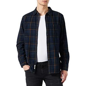 MUSTANG Clemens Cord Check overhemd voor heren, Cord Check_bl_ny_yl 12363, 3XL