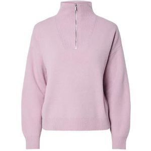 pieces - PCOREE LS HALF ZIP KNIT - Schipperstrui - Dawn pink
