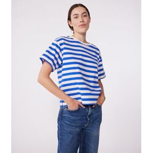 Petit Bateau T-shirt met korte mouwen voor dames, ecru/multico, S