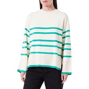 VERO MODA Dames Vmsaba Ls O-Neck Stripe Pullover Ga Noos L/S Gebreide stof, berk/strepen: mint, XXL