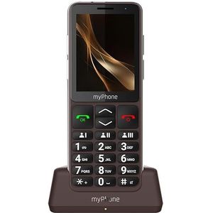 myPhone Bueno LTE mobiele telefoon voor senioren zonder abonnement, met SOS-knop, grote toetsen, 2,8 inch kleurendisplay, 4G, lange standby-tijd (2000 mAh), camera, laadstation, zaklamp - Praline