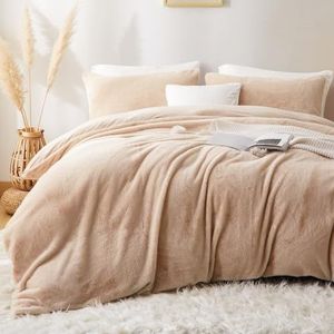DXHOME Winter beddengoed, zwart, wollig, pluche, behaaglijk