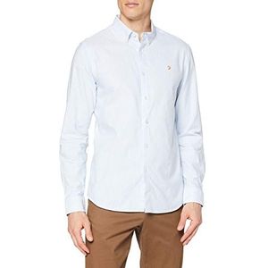 Farah Heren Brewer Slim Fit Katoen Oxford Shirt, Hemelsblauw, L