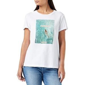 MUSTANG Dames Alina C Photoprint T-shirt, General White 2045, XL
