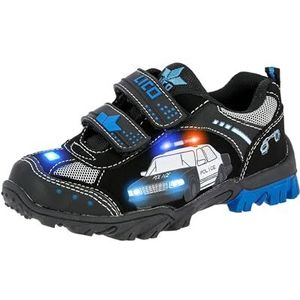 Lico Chief V Blinky Uniseks, kinderen Sneakers, Zwart/koningsblauw/zilver, 25 EU