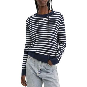 Tommy Jeans TJW Essential Crew Neck Sweater DW0DW17254 Pullover Sweater, blauw (marineblauw/wit streep), XXS, Blauw (marine/witte streep), XXS